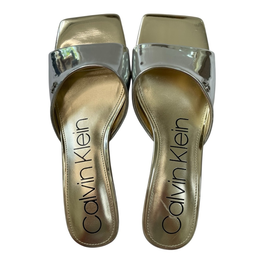 Calvin Klein Fabian Heels Sandals Futuristic Glam Y2K Fairy Shoes Women Sz 7.5